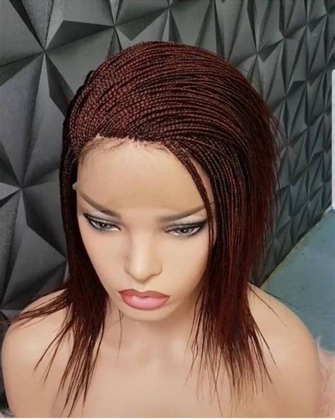 Braided Wig Braided Wigs Lace Front Wig Braid Wig Braids Etsy Coiffure Naturelle Perruque
