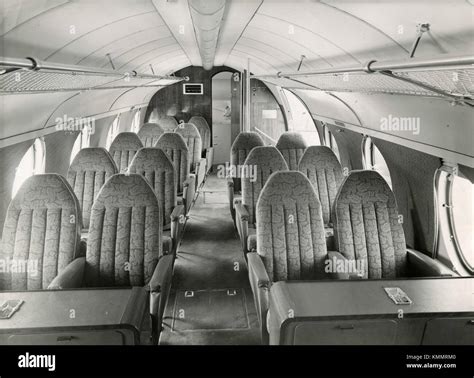 Vue Intérieure De La Passagers Sièges Des Vickers Viscount Premier