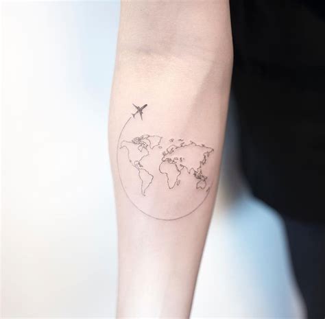 Cool World Map Tattoos Designs Geography Continent
