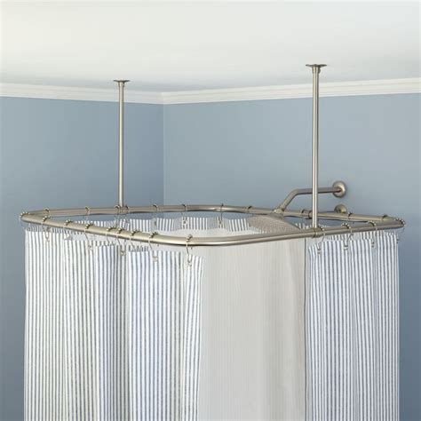 You'll need a regular shower rod and brackets. Square Ceiling Mounted Curtain Rods | Shower curtain rods ...