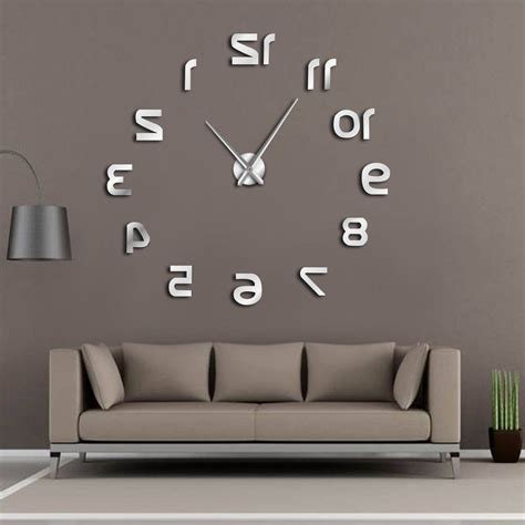 Buy Backwards Diy Large Wall Clock Modern Design