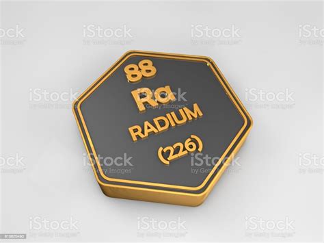Radón Rn Elemento Químico Tabla Periódica Forma Hexagonal 3d Render