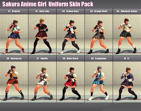 Ssfiv Mod Sakura Anime Skin Pack Reupload By Ayanamirei1 On Deviantart