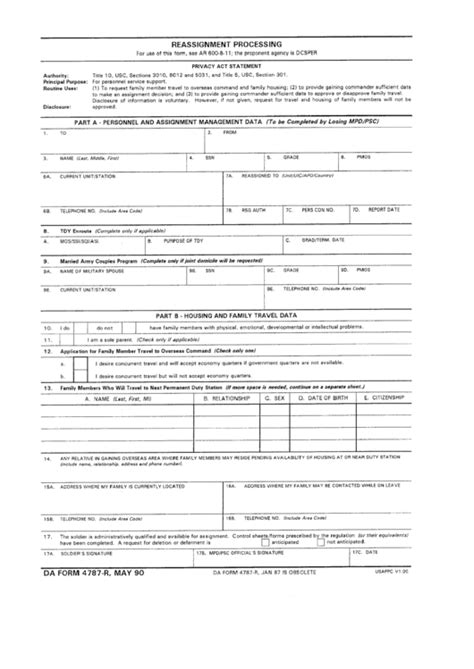 Da Forms 4787 Printable Pdf Download