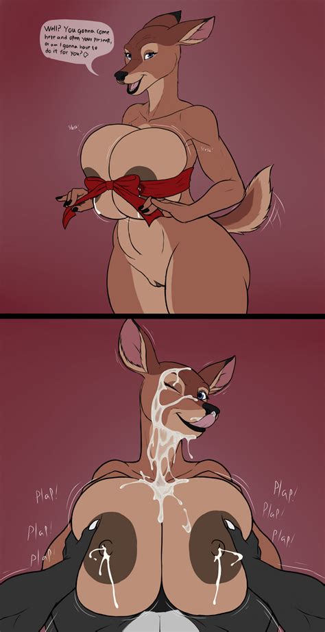 Rule 34 Absurd Res Anthro Bambi Film Big Breasts Bodily Fluids Breast Play Breast Squish