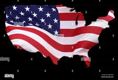 Illustration Of A Usa Flag In The Map Of The United States Of America