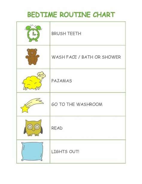 A Simple Bedtime Routine Chart Printable To Make Night Time Easier Today