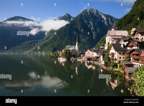 Stunning View Across Lake Hallstattersee To Picturesque Unesco World