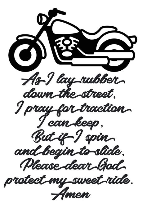 Bikers Prayer Decal For Motorcycle Car Yeti Iphone Etsy