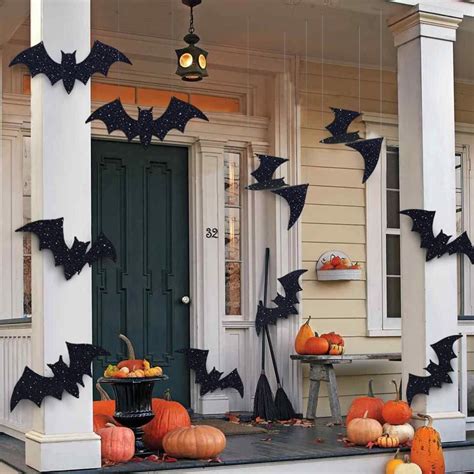 Pawliss Halloween Decorations 10 Pcs Hanging Bats And Wall Decals