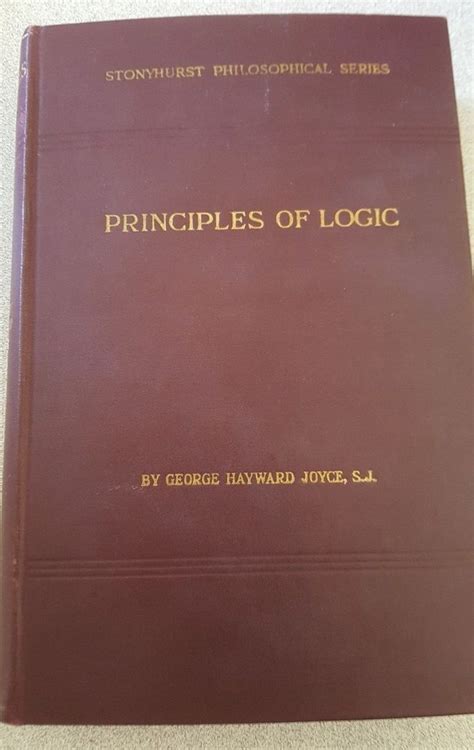 Principles Of Logic By George Hayward Joyce Hardcover Book Copyright