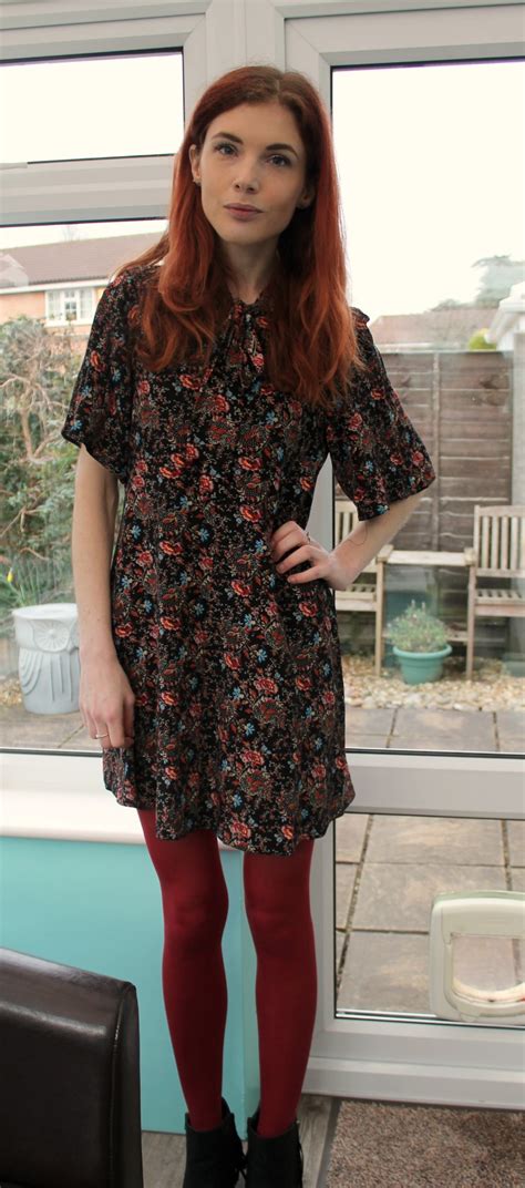 Floral Dress With Red Tights A Daisy Chain Dream