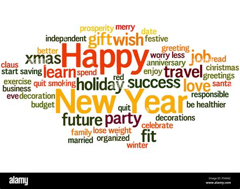 Happy New Year Word Cloud Concept On White Background Stock Photo Alamy