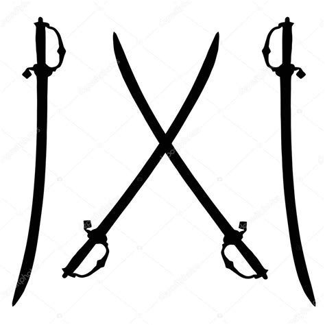 Weapons Silhouette Collection Swords Stock Vector Image By ©cd123
