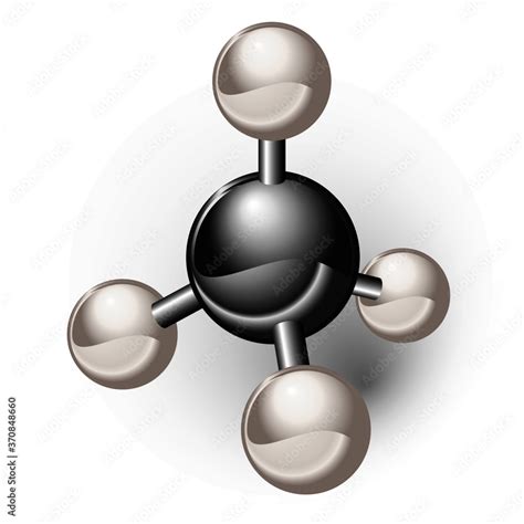 Methane Atomic Form Chemical Model Of Methane Element Ch4 Molecule And