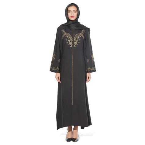 Muslim Women Diamonds Butterfly Embroidery Islamic Abaya Maxi Dress XXL
