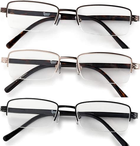 specs mens half rimmed reading glasses value pack all magnification strengths ebay