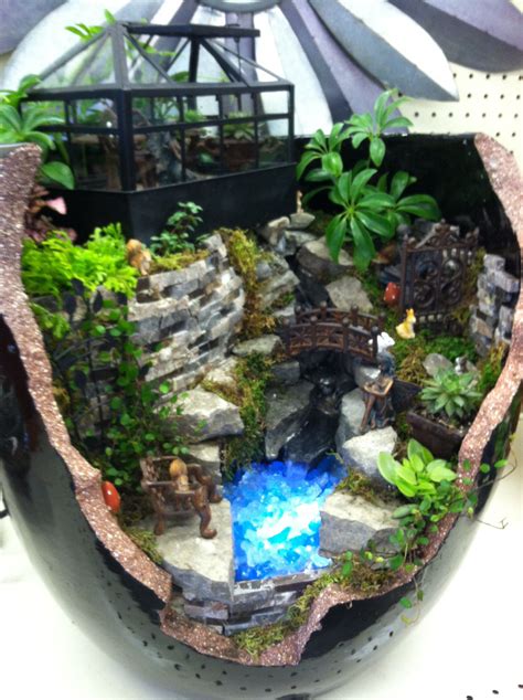 Broken Pot Fairy Garden With Water Feature Design By Kristin Middleton