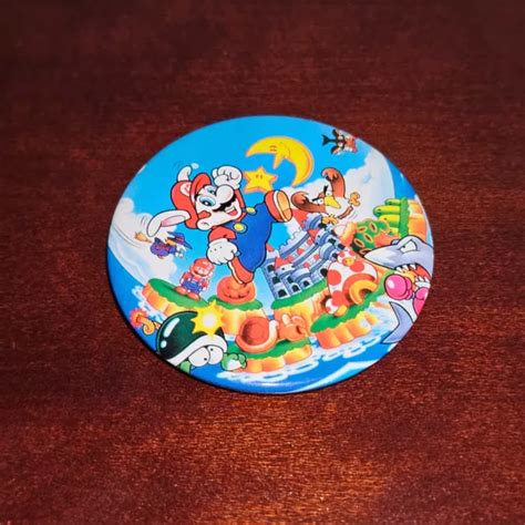 Rare Larger 1993 Nintendo Super Mario Land Promo Pin Badge Pin Nes Snes Gb Bros 3500 Picclick