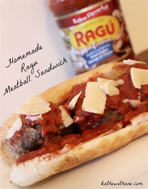 Homemade Ragu Meatball Sandwich