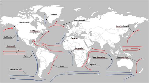 On The World Map Identify Each Of The Major Ocean Currents Quizlet