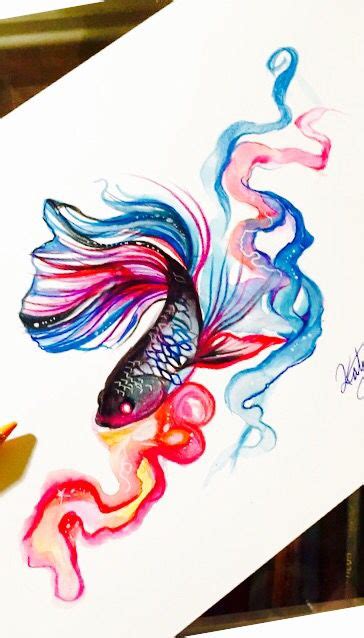 Betta Fish Watercolor Watercolor Fish Watercolor Fish Tattoo Betta