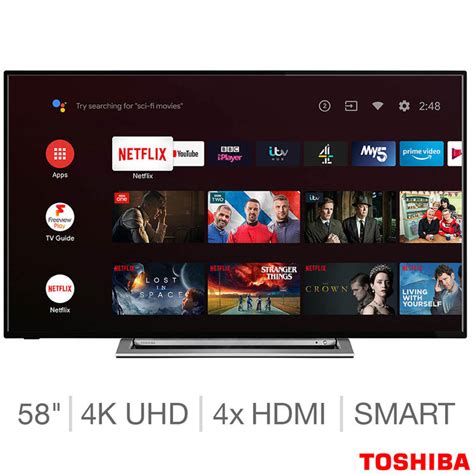 Lg's range of 4k ultra uhd smart tvs offer four times the resolution for richer, bolder detail, enhancing your viewing experience. Toshiba 58UA3A63DB 58 Inch 4K Ultra HD Smart Android TV ...
