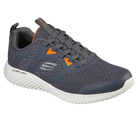 Bounder - High Degree Charcoal/Orange | SKECHERS Mens Athletic Sneakers ...