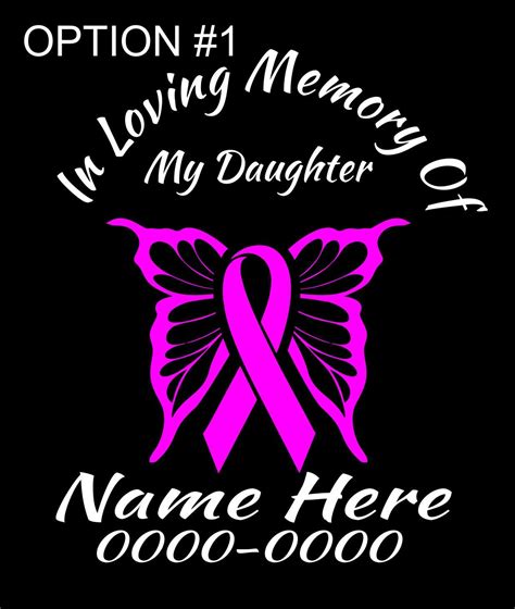 Personalized In Loving Memory Butterfly Cancer Ribbon 2 Car Etsy In