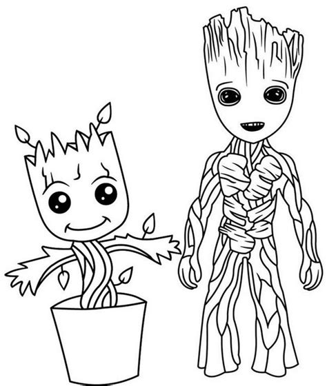 Desenhos Do Groot Para Imprimir E Colorir Pintar