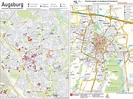Карта Аугсбурга с улицами подробная план схема города в Германии ...