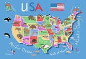 Vereinigte Staaten-map für die kids - Karte der Vereinigten Staaten für ...
