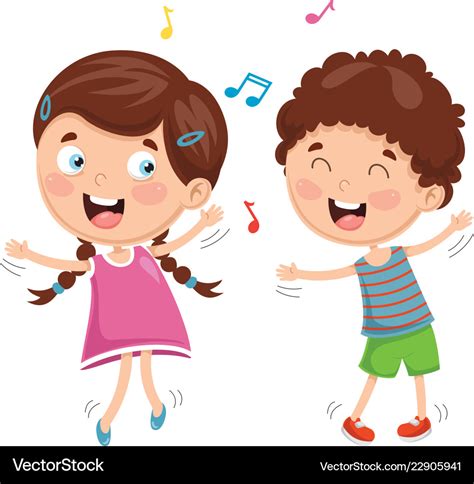 Dancing Kids Vector Free Download Stok Image Vector Free