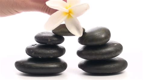 spa scene with zen rocks and candle against bamboo background stock footage video 639898