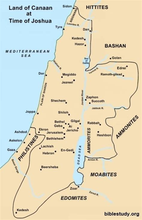 Canaan At Time Of Joshua Large Map Bible Mapping Joshua Bible Bible