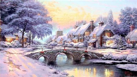 Thomas kinkade prints or other fine religious art are a specialty of this store. Thomas Kinkade Christmas Wallpaper (63+ images)