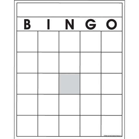 Blank Printable Bingo Card