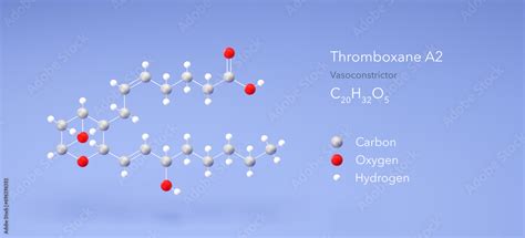 Thromboxane A2 Molecule Molecular Structures Vasoconstrictor 3d