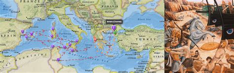 Map Of Odysseus Journey In The Odyssey