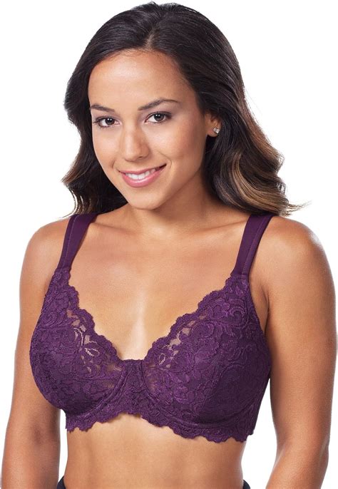 Leading Lady Womens Plus Size Padded Lace Underwire Bra At Amazon