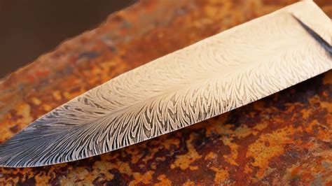 Forging Feather Damascus By Hand Demascus Knives Damascus Steel
