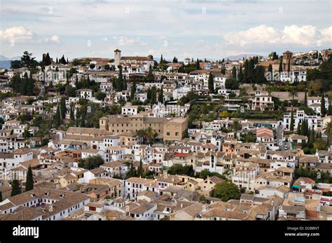 Panorama Of The Moorish Albaicin Quarter Granada Andalusia Spain