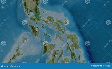 Quezon Philippines Outlined Satellite Stock Illustration