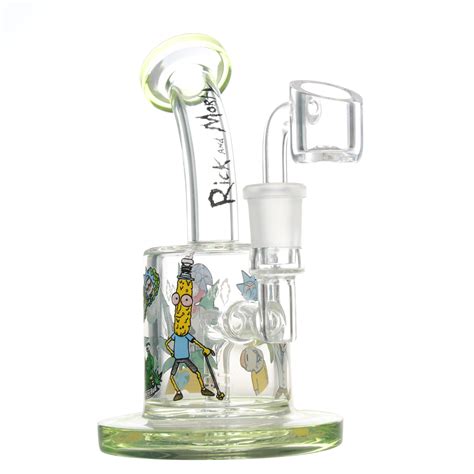 Rick And Morty Mini Bong Collection 1 Green 6 Inches Dab Rig Wogp