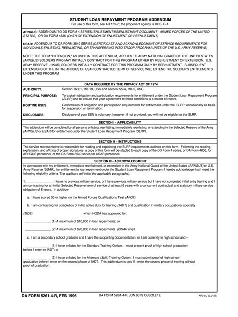 Da 5261 Fill Out And Sign Printable Pdf Template Signnow