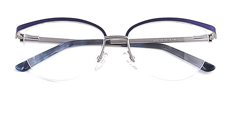 Modern Chic Browline Semi Rimless Oval Prescription Eyeglasses Online