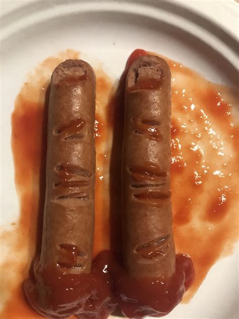 Creepy Halloween Foods Bloody Fingers And Mummy Dogs