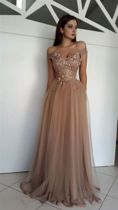 gorgeous a line off shoulder lace appliques pearls prom evening dresses plus size formal dress