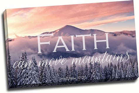 Christian Wall Art Canvas Faith Can Move Mountains