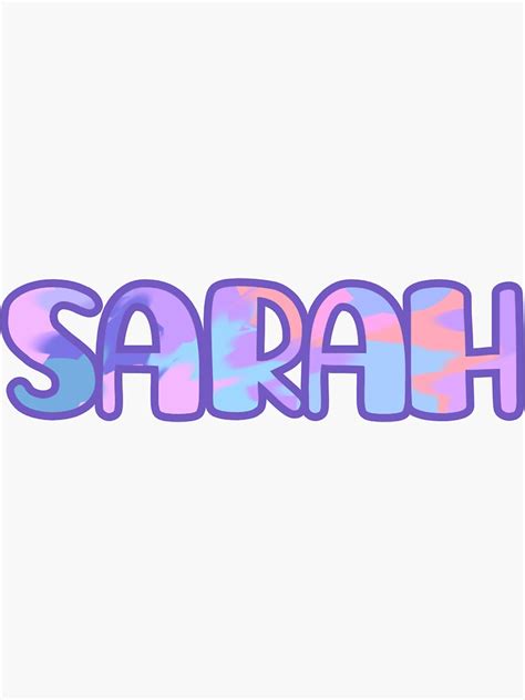 Sarah Name Design Sticker For Sale By Sunny Day Art Redbubble